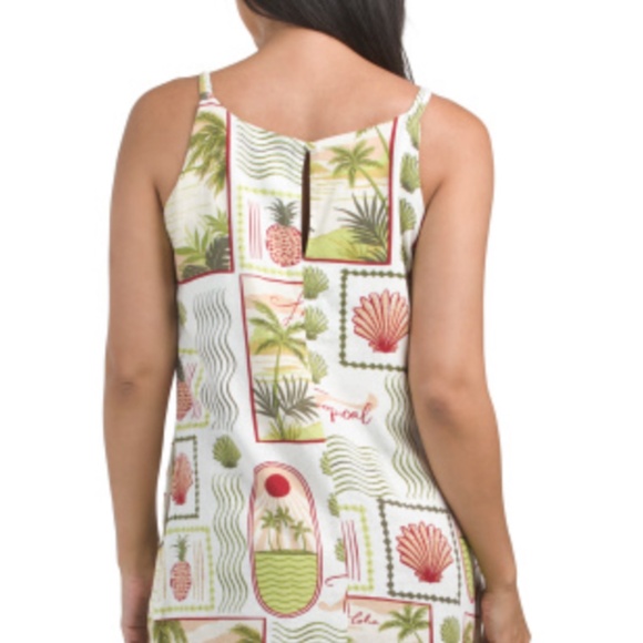 New C&C CALIFORNIA Linen Blend Ponzu Stamp Mini Dress -Size Large - Picture 3 of 3